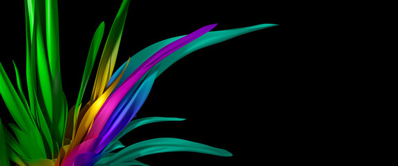 abstract meadow grass, isolated on black