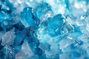 Obraz premium An abstract texture resembling crystalline blue ice, capturing its intricate patterns and transparency. 