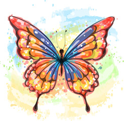 Butterfly watercolor colorful sketch