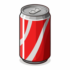 Image of cartoonstyle cola can on white backdrop