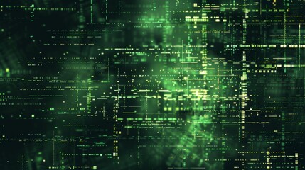 Obraz premium Retro Green Monochrome Phosphor Monitor with Pixel Sorting Glitch Effect