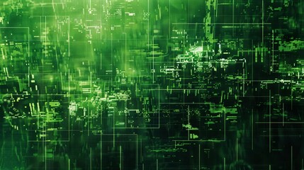 Obraz premium Retro Green Monochrome Phosphor Monitor with Pixel Sorting Glitch Effect