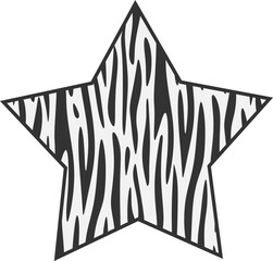 Zebra Print Star Illustration