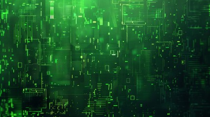 Fototapeta premium Retro Green Monochrome Phosphor Monitor with Pixel Sorting Glitch Effect