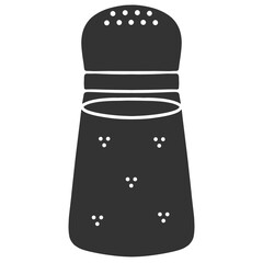 black silhouette salt shaker icon illustration