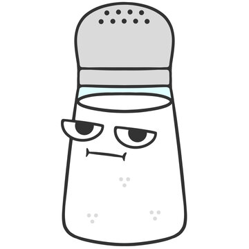 recommend clip art: bored expression salt shaker cartoon illustration