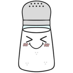 happy kawaii salt shaker cartoon illustration
