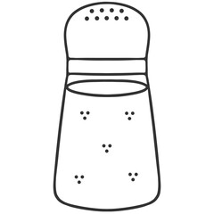 simple black outline salt shaker illustration
