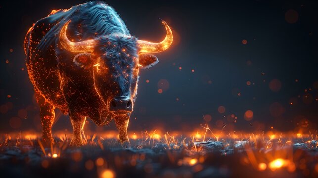 株価グラフチャートのブル相場イメージ画像