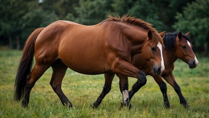 Fototapeta premium The evolution of horse domestication and its impact on human societies worldwide ai_generated