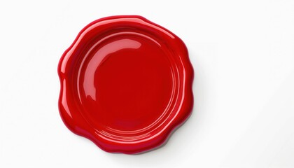 Red Wax Seal on White Background. Generative ai.