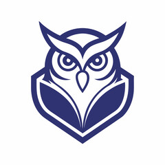 Owl book logo design line art vector icon line art illustration.