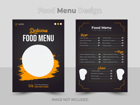 Restaurant Food Menu, Fast food menu. pizza snacks vintage design on chalkboard. Fast food restaurant menu board vector template.