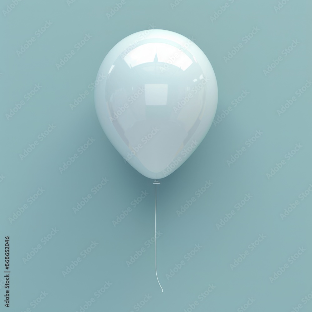 Poster a minimalist depiction of a balloon slowly inflating on a clean background, symbolizing the concept 