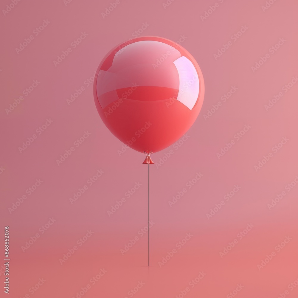 Poster a minimalist depiction of a balloon slowly inflating on a clean background, symbolizing the concept 