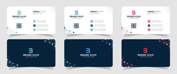Modern and simple business card design, creative modern name card and office card template.