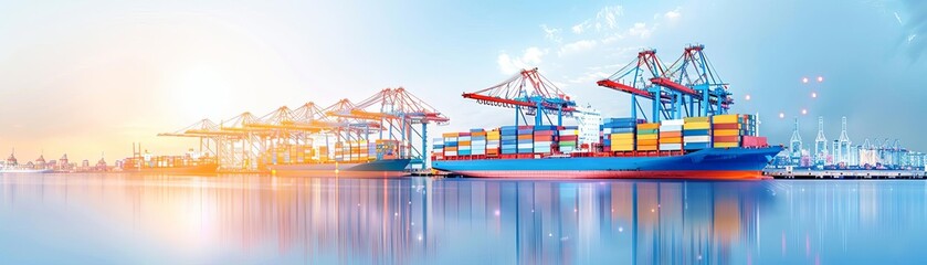 Fototapeta premium Craft images that demonstrate the process of import licensing and permits