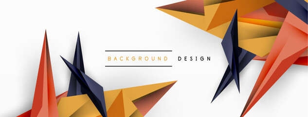 Minimal geometric abstract background. Low poly dynamic triangle design. Trendy techno business template for wallpaper, banner, background or landing