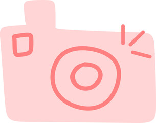 Instant Camera Photography Hand Drawn Illustration