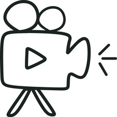 Camera with reels Hand Drawn Illustration