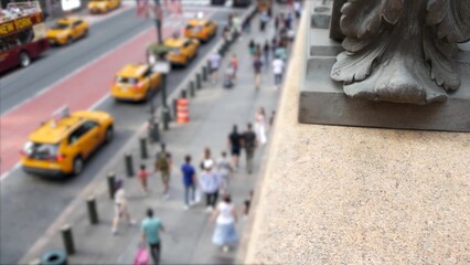 New York City Grand Central Terminal railway station, 42 street. Manhattan Midtown. Yellow taxi cab...