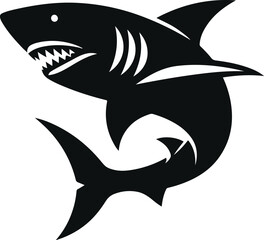 Hand Drawn Engraving Pen and Ink White Shark Vintage Vintage Vector Illustration