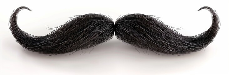 Black mustache isolated on white background