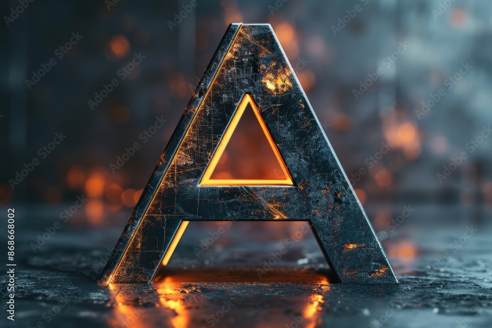 Fototapete a stylish 3d icon of the letter a designed with a metallic texture and a futuristic look great for t