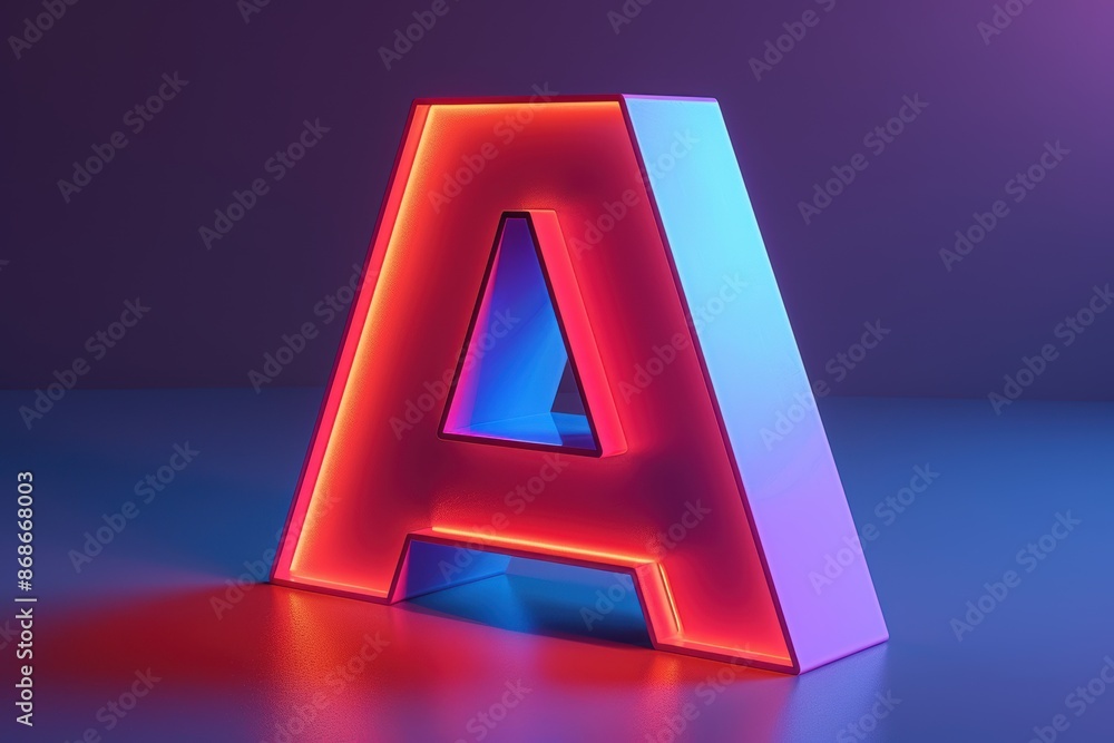 Fototapete a sleek 3d icon featuring a bold letter a with a modern design perfect for digital interfaces and br
