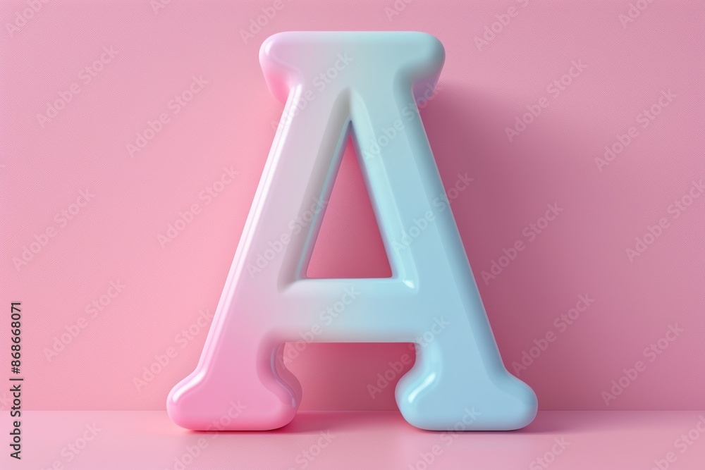 Fototapete a charming 3d icon of the letter a with a soft pastel color palette and rounded edges perfect for li