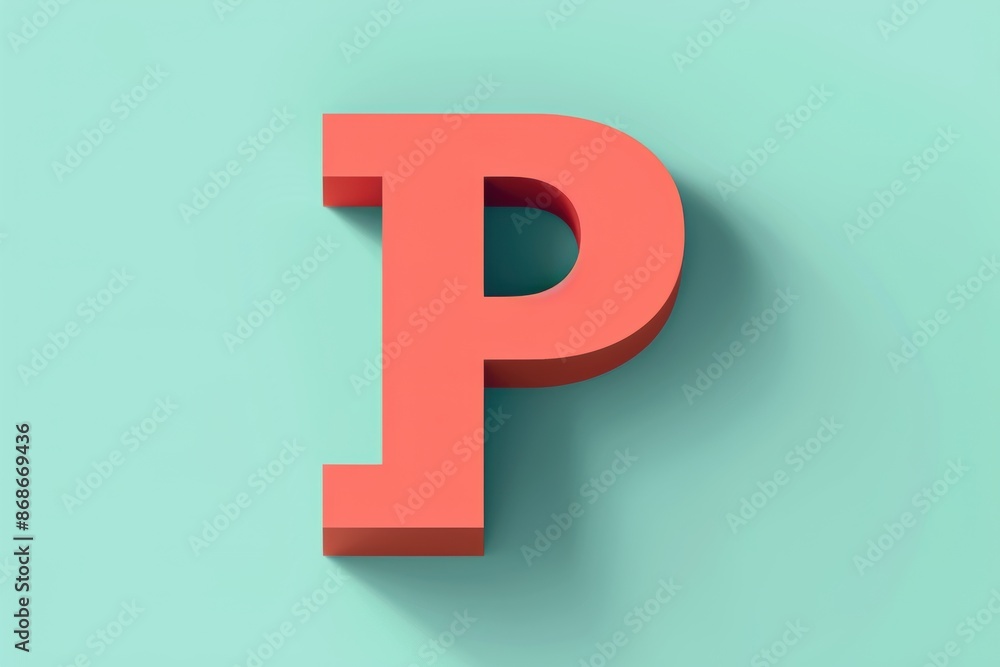 Fototapete a minimalist illustration of the letter p with clean lines and a simple yet elegant design perfect f