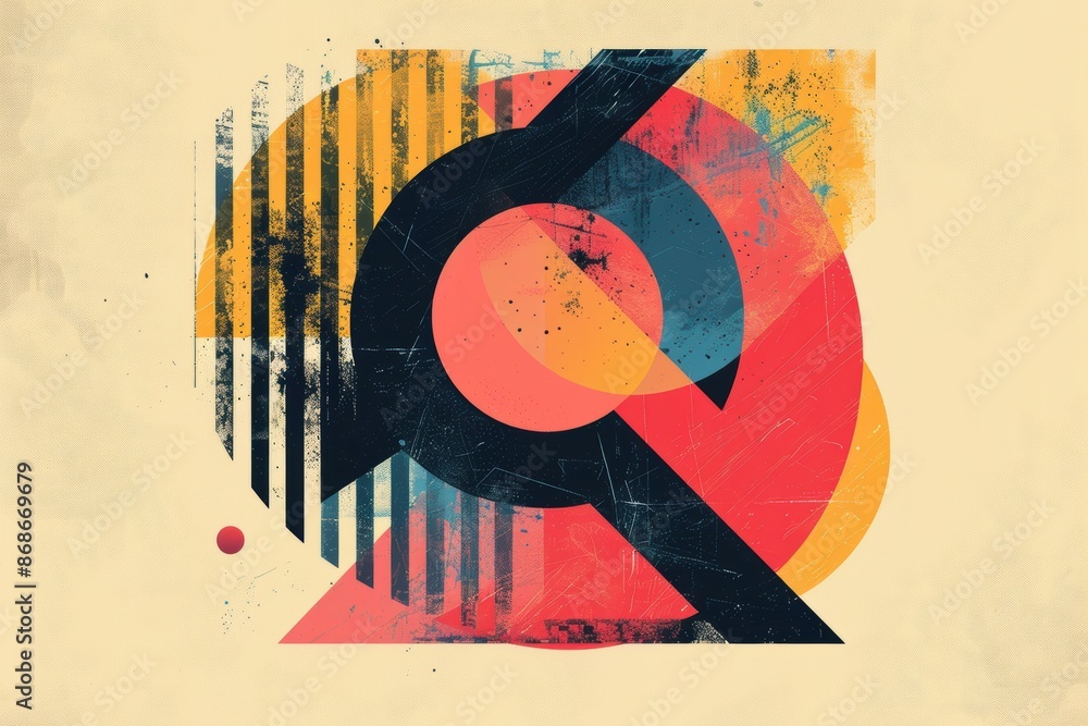 Fototapete a minimalist illustration featuring the letter q with clean lines and a modern aesthetic. perfect fo