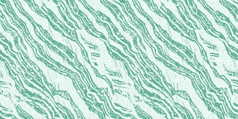 Aegean teal light soft wave linen pattern background. Broken line stripe border effect for rustic coastal marine surface design. 