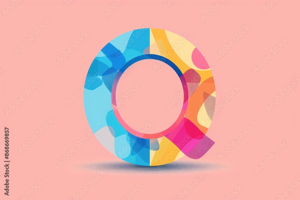 Fototapete a minimalist illustration of the letter q with a focus on its shape and form. ideal for projects tha