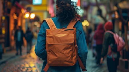 Obraz premium Futuristic Cyberpunk iPad Bag with Padded Strap for Comfort in Magazine Photography Style