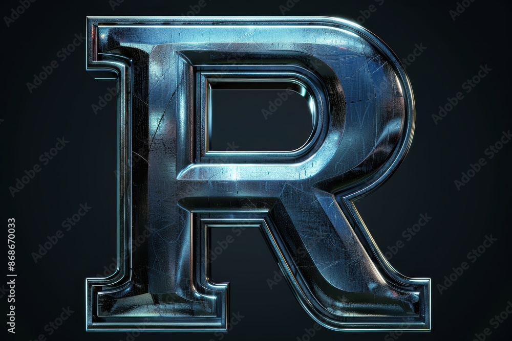 Fototapete a futuristic illustration of the letter r with sleek lines and a metallic finish ideal for technolog