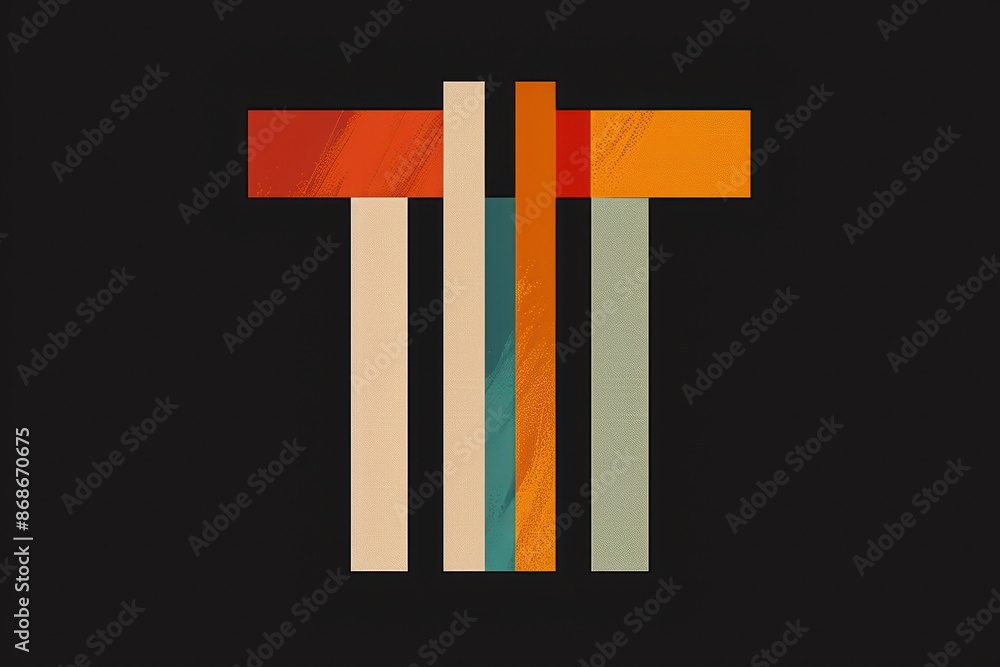 Fototapete a minimalist illustration of the letter t with clean lines and a simple yet stylish design. this gra