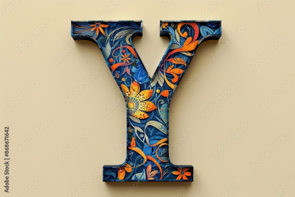 Fototapete a creative illustration of the letter y designed with intricate patterns and textures adding a uniqu