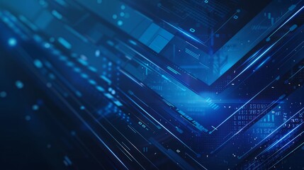 Abstract blue technology background with arrows, Generative Ai.