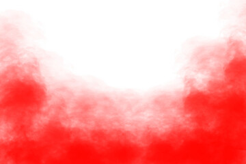 Red subtle smoke texture overlay isolated on transparent background. Floating red fog clouds texture effect. Explosion colored smoke texture. Design element, PNG
