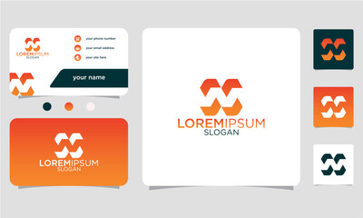 Letter N logo icon company sign vector design with brand business card