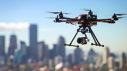 City Drone Photography: Aerial View in Sunny Midday&eacute;