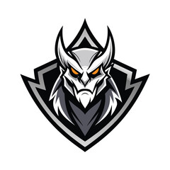 minimal esports gaming logo illustration black and white