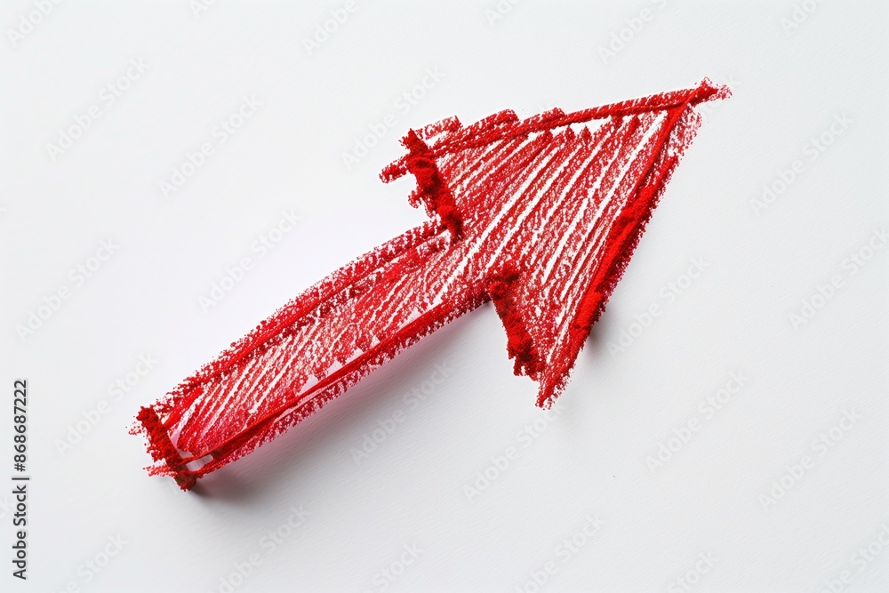 Poster red arrow on a white background. pointer on a white background