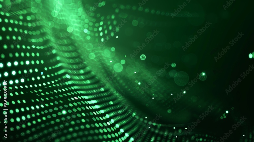 Poster background with an abstract dot green texture gradient pattern.