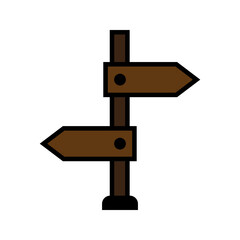 direction road sign post with arrow.