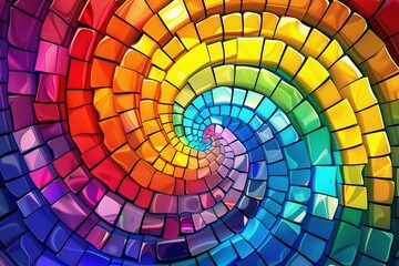 Obraz premium Stock Image - Colorful Mosaic Background with Geometric Fusion and Artistry