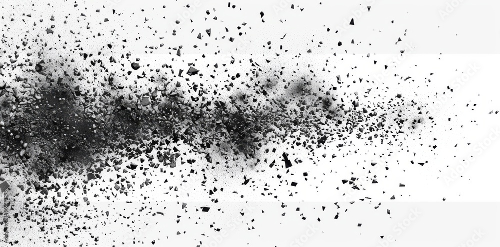 Poster abstract black pixel square horizontal background pattern isolated on white