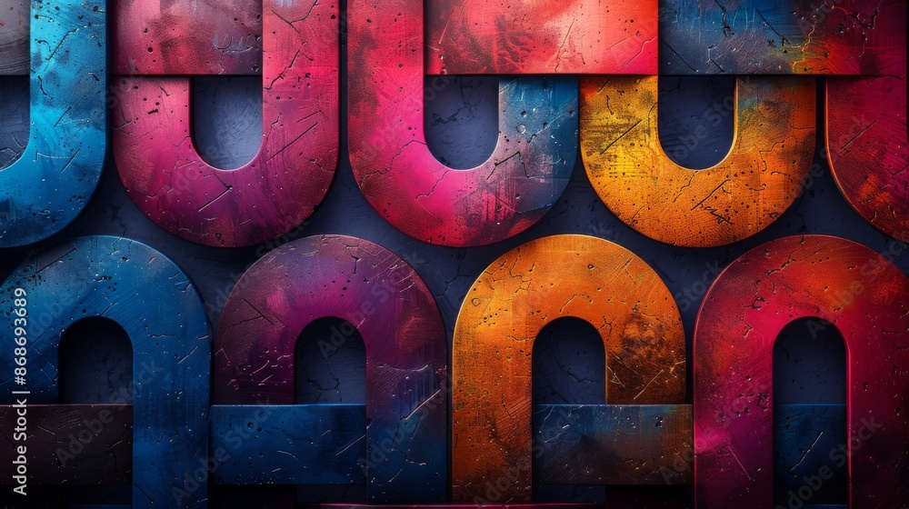 Poster background with retro abstract geometric pattern from the 70s and 80s.