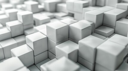 Background wallpaper banner design using random positioned and scaled white cube boxes